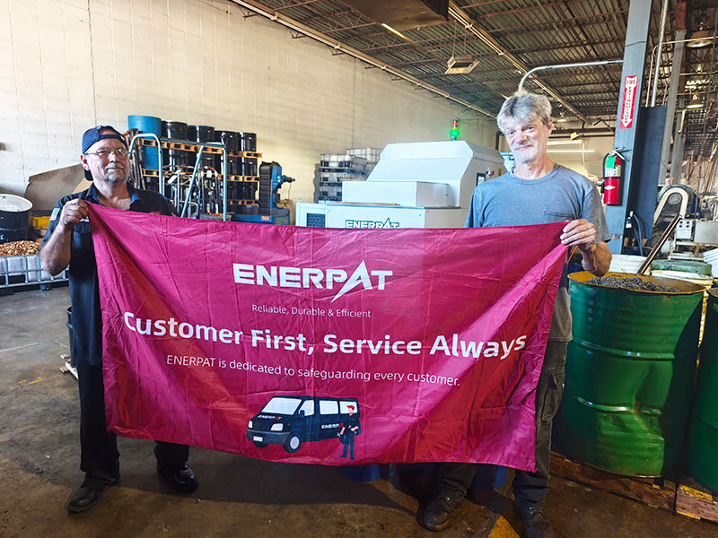 ENERPAT BM-1090 Copper Chip Compacting Machine Installed