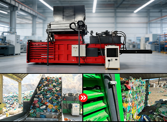 Closed-End Manual-Tie Horizontal plastic Baler