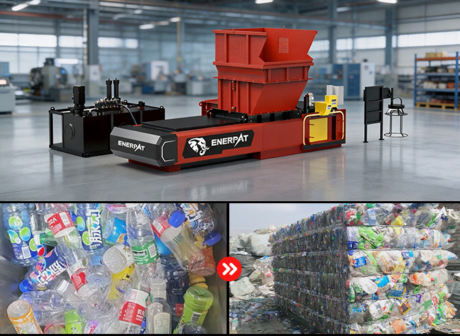 Automatic Two-Ram Baler for plastic