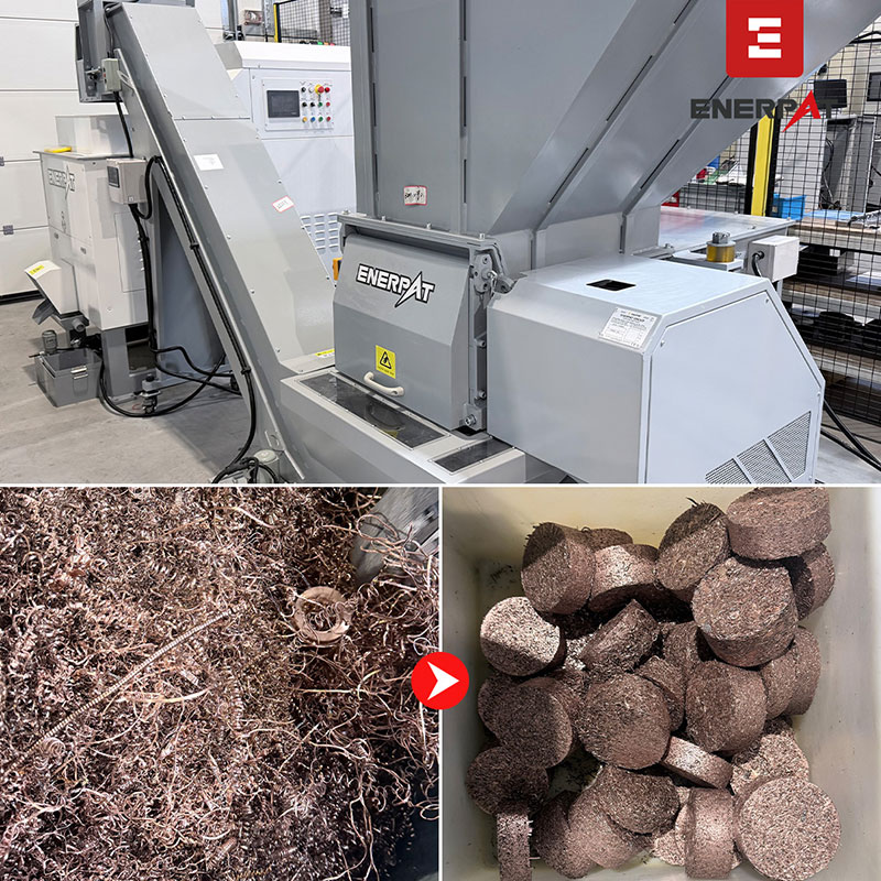 Luxembourg: ENERPAT MSA-F600 Single Shaft Shredder & BM-1090 Copper Briquette Machine Installed