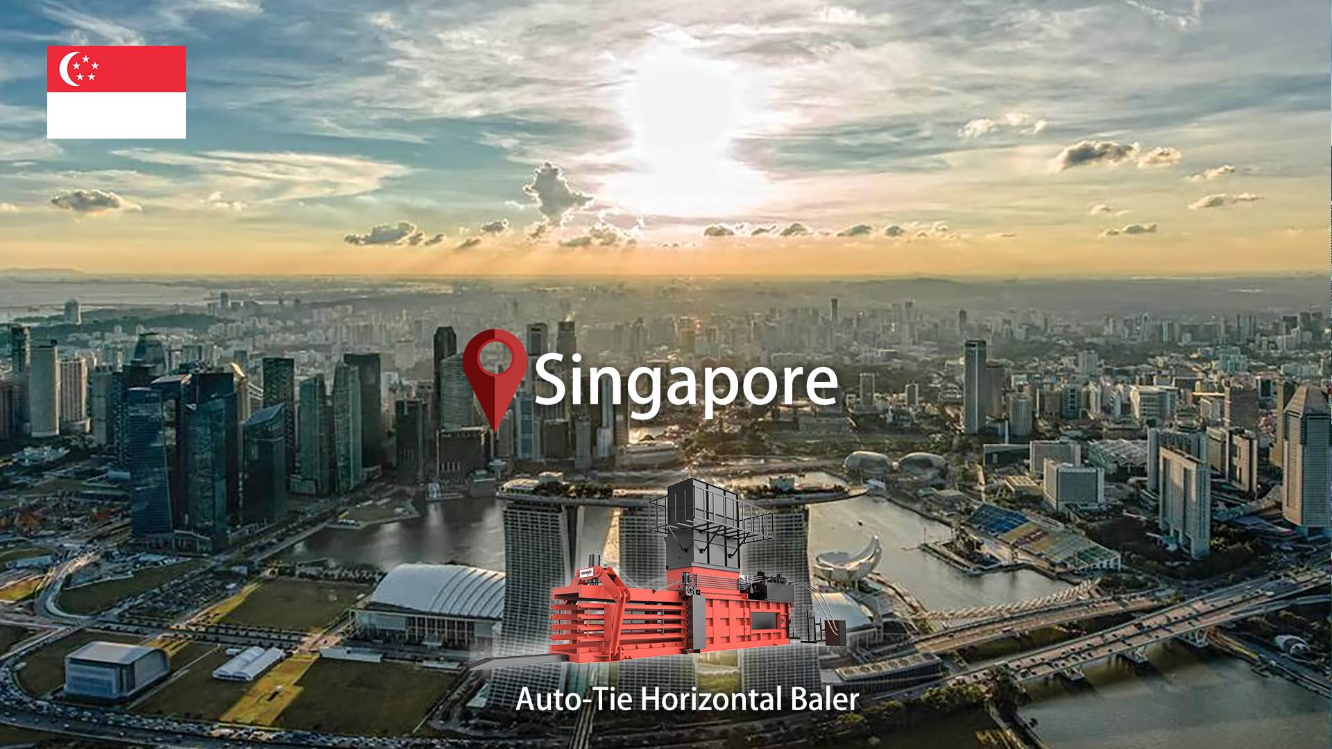 Singapore: ENERPAT Horizontal Cardboard Compactor and Baler Installed