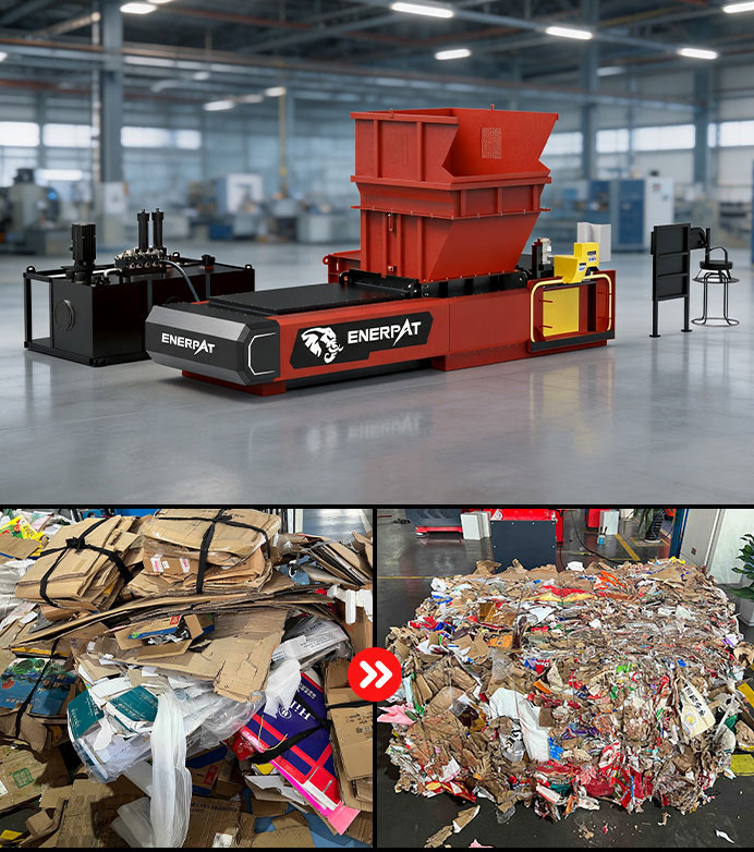 Automatic Two-Ram Baler for Cardboard
