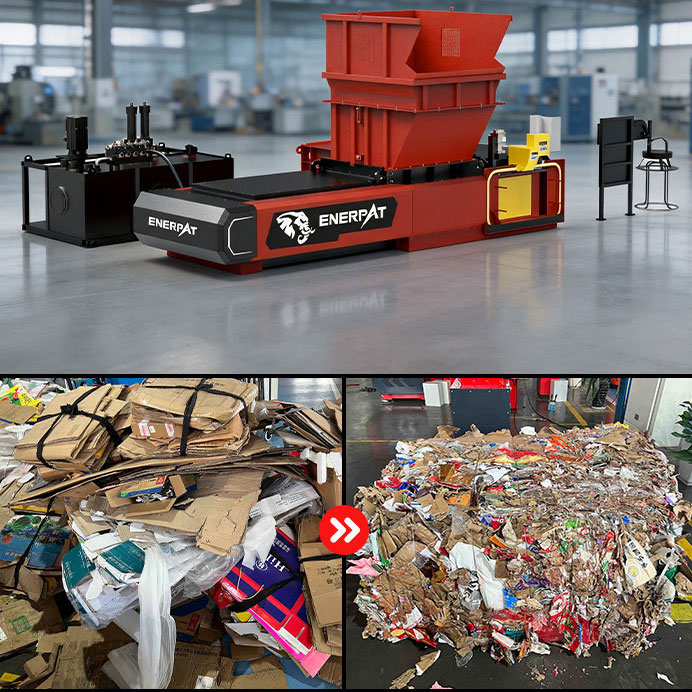 Automatic Two-Ram Baler for Cardboard