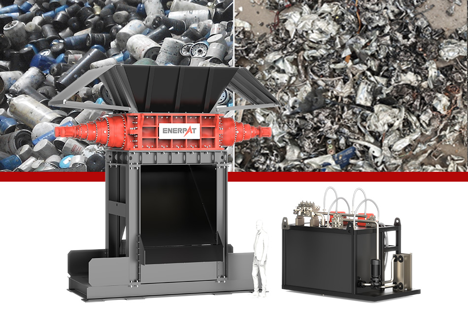ENERAPT MSB-H2200 Hydraulic Twin Shaft Shredder Machine