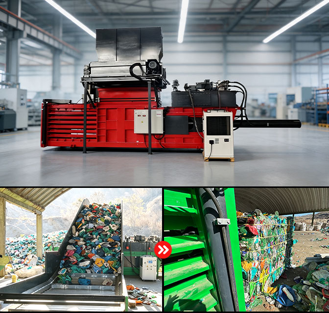Closed-End Manual-Tie Horizontal plastic Baler