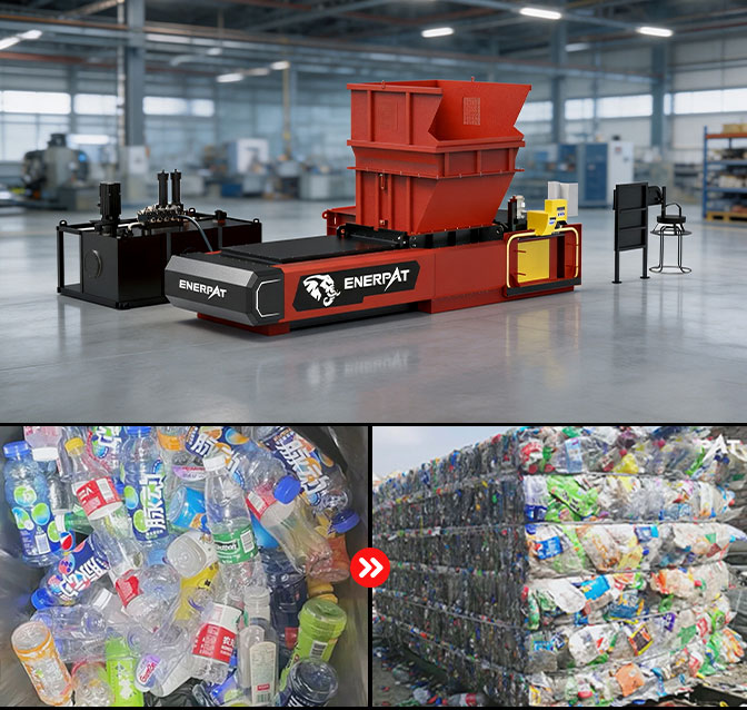 Automatic Two-Ram Baler for plastic