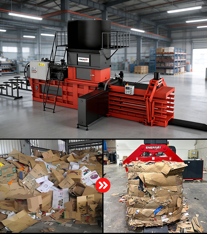 Auto-Tie Horizontal Cardboard Baler