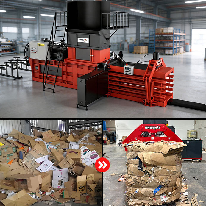 Auto-Tie Horizontal Cardboard Baler