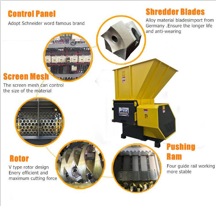 Economic Single Shaft Shredder Manufacturer for Pulper Waste Chord (F1500)